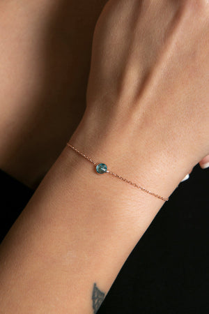 Women's Single Stone Model 925 Sterling Silver Bracelet