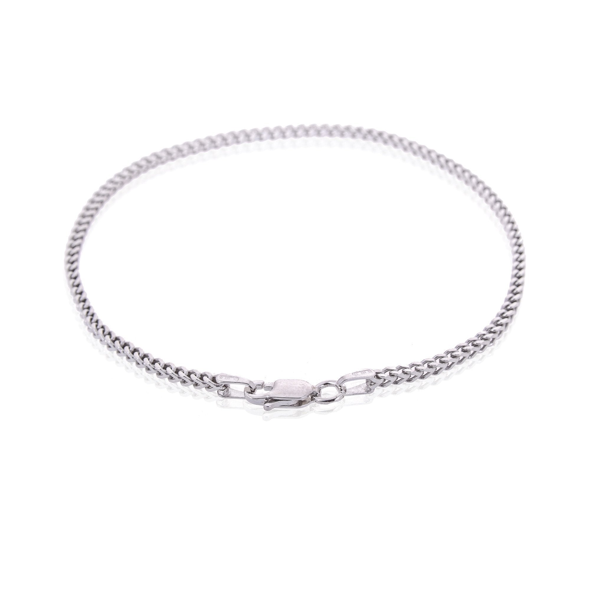 Sterling Silver Mens Bracelets - AG-925 Men’s Sterling Silver Franco Chain Type Bracelet