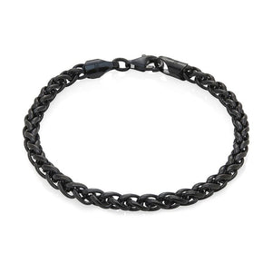 Sterling Silver Mens Bracelets - Men's Black Sterling Silver Bracelet