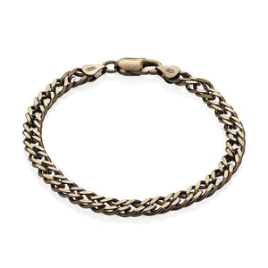 Sterling Silver Mens Bracelets - Men's Sterling Silver Chocolate Colour Bracelet