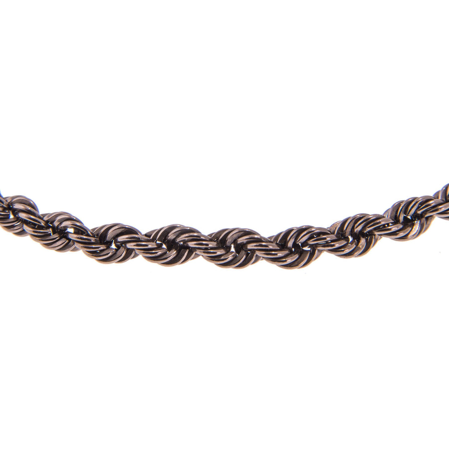 Sterling Silver Mens Bracelets - Men's Sterling Silver Chocolate Colour Chain Bracelet