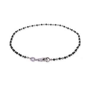 Sterling Silver Mens Bracelets - Men’s Sterling Silver Diamond Balls Chain Type Bracelet