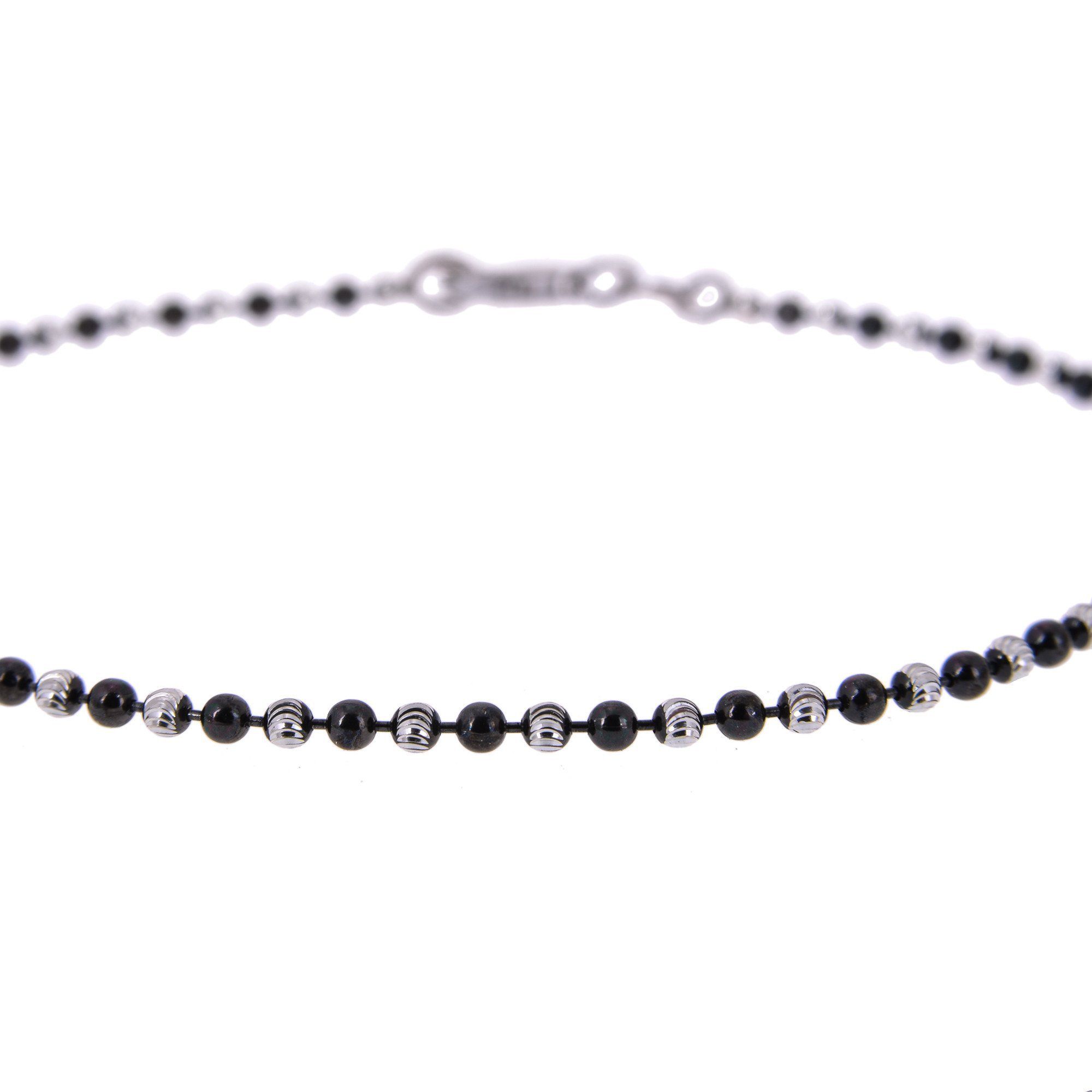 Sterling Silver Mens Bracelets - Men’s Sterling Silver Diamond Balls Chain Type Bracelet