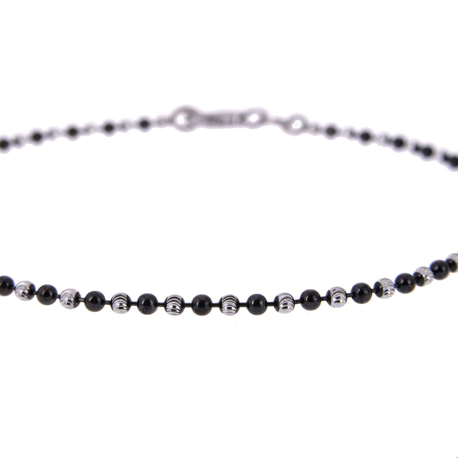 Sterling Silver Mens Bracelets - Men’s Sterling Silver Diamond Balls Chain Type Bracelet