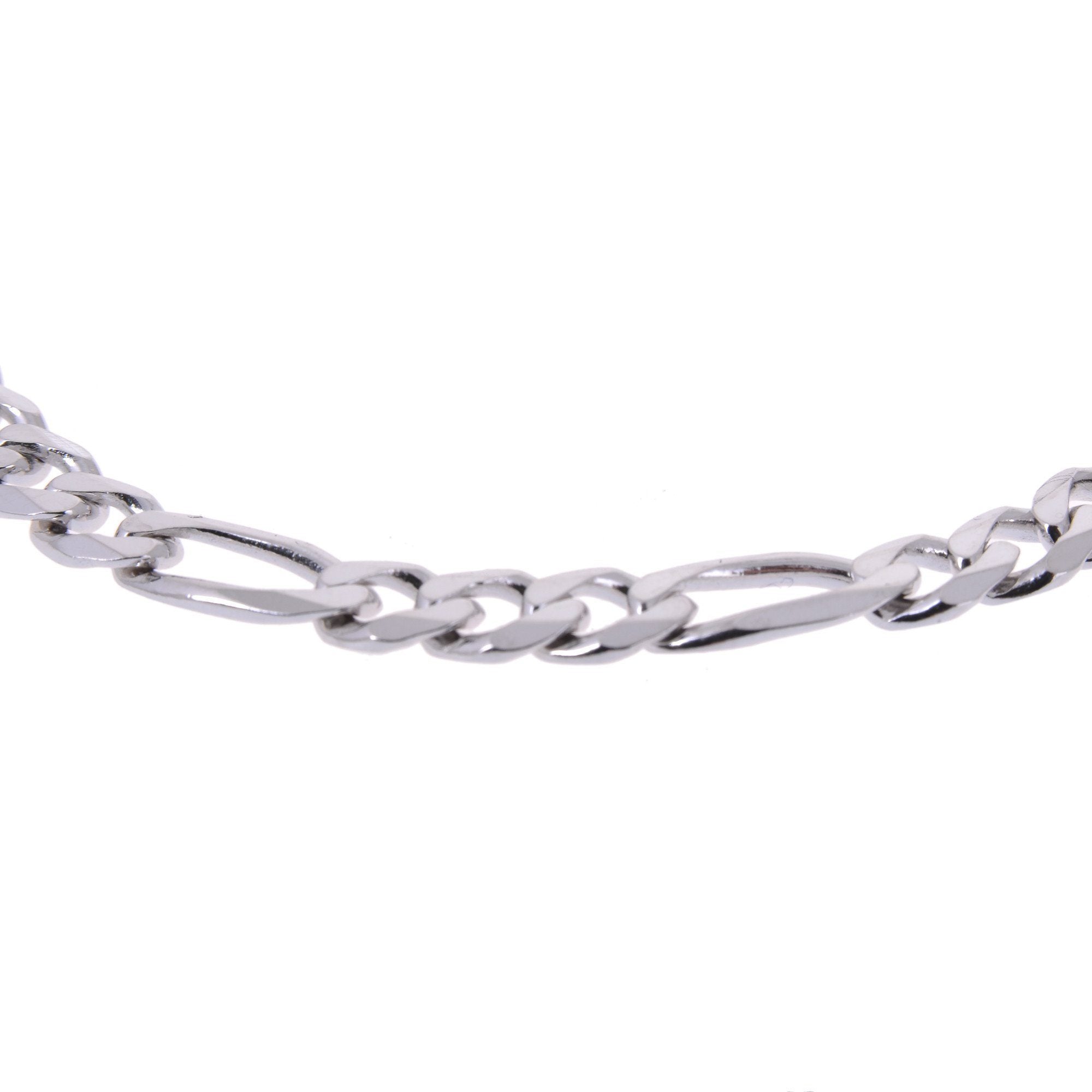 Sterling Silver Mens Bracelets - Men’s Sterling Silver Figaro Type Chain Bracelet