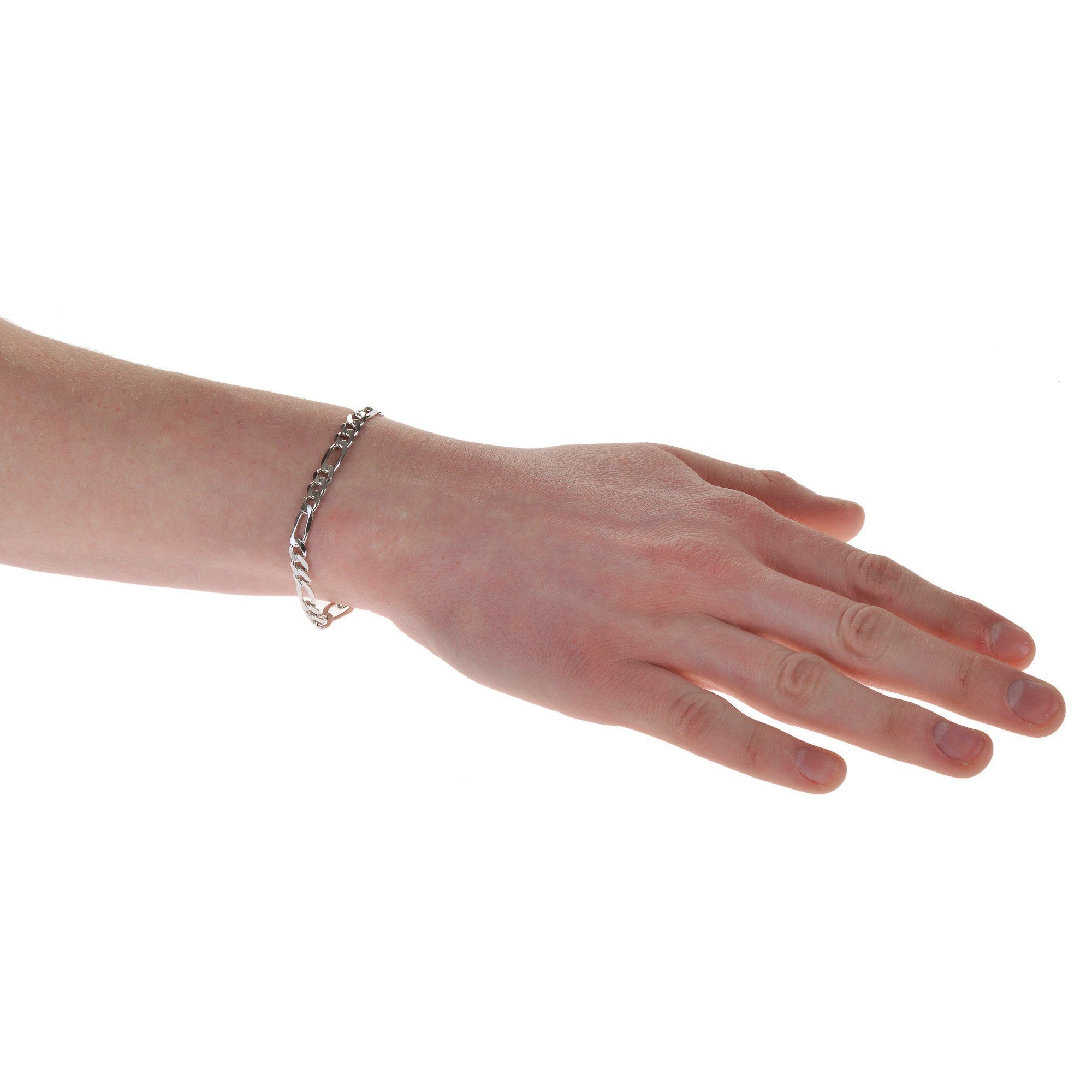 Sterling Silver Mens Bracelets - Men’s Sterling Silver Figaro Type Chain Bracelet