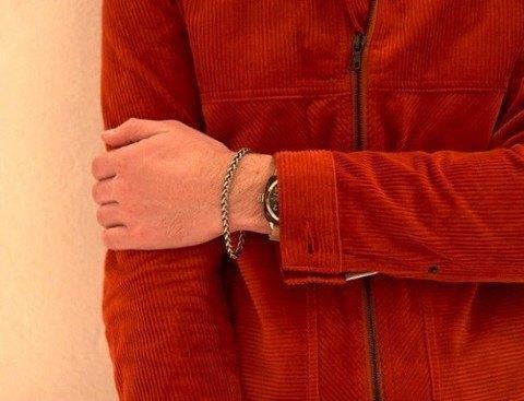 Sterling Silver Mens Bracelets - Men's Sterling Silver Gunmetal Grey Bracelet