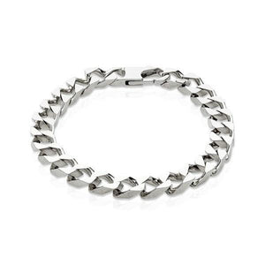 Sterling Silver Mens Bracelets - Men's Sterling Silver Wide Chain Bracelet