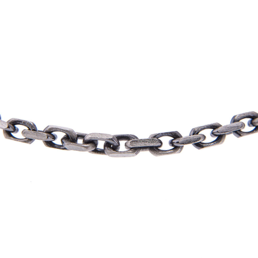 Sterling Silver Mens Bracelets - STERLING SILVER CHAIN BRACELET IN GUNMETAL
