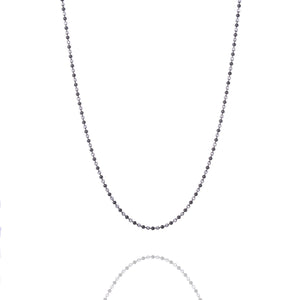 Sterling Silver Mens Necklaces - Sterling Silver Diamond Balls Chain Necklace