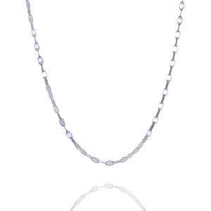 Sterling Silver Mens Necklaces - Sterling Silver Rolò Chain With Polished Square Insert Necklace