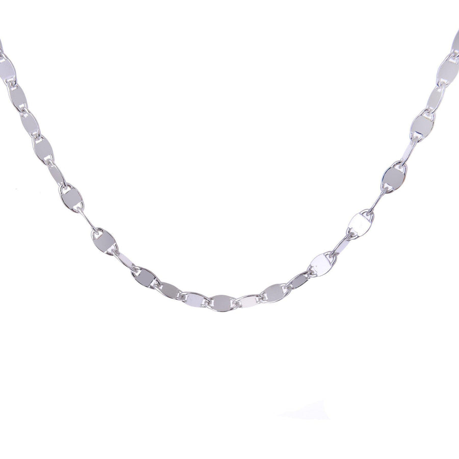 Sterling Silver Mens Necklaces - Sterling Silver Rolò Chain With Polished Square Insert Necklace