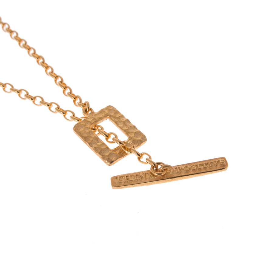 Sterling Silver Mens Necklaces - Think Positive Chain Gold Plated