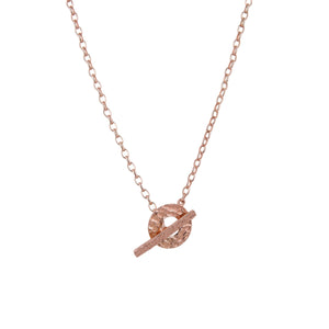 Sterling Silver Mens Necklaces - Think Positive Round Rose Gold Plated